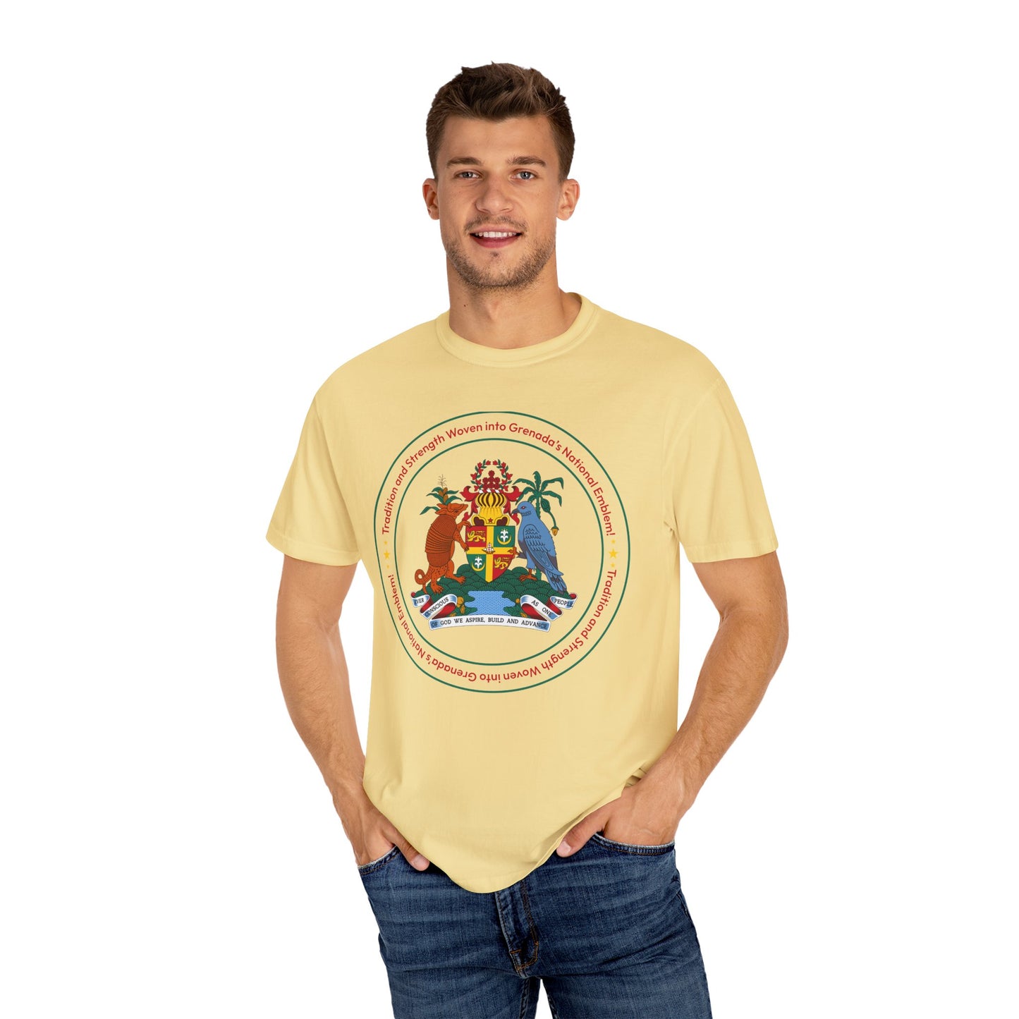 Unisex T-shirt met het nationale embleem van Grenada 