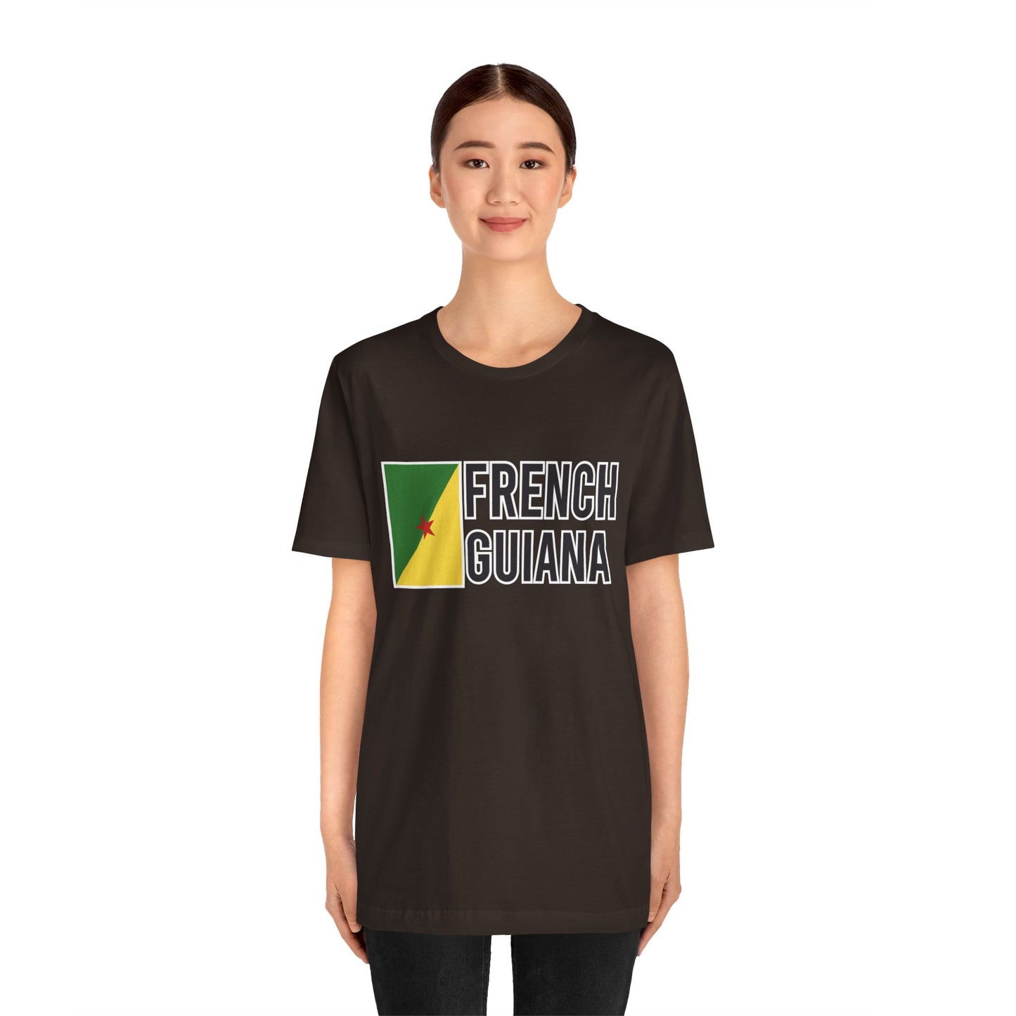 Unisex Jersey Frans-Guyana Korte Mouw T-shirt