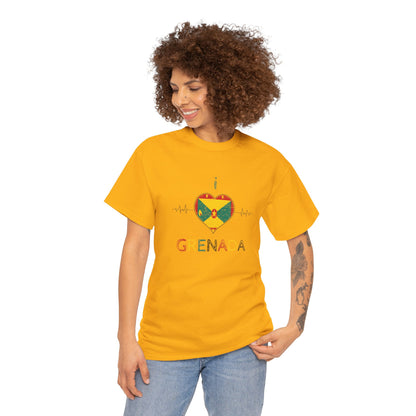 Ik hou van Grenada hartvormige vlag unisex zwaar katoenen T-shirt 