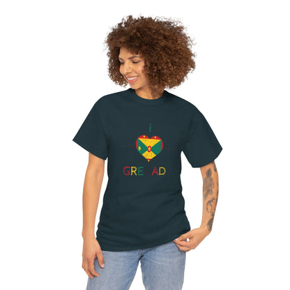 Ik hou van Grenada hartvormige vlag unisex zwaar katoenen T-shirt 