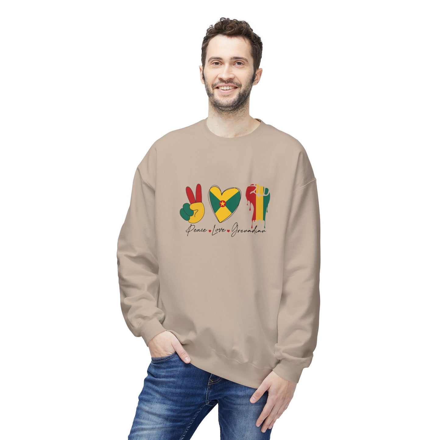 Peace love Grenadian Essential T-Shirt Softstyle Fleece Crewneck Sweatshirt