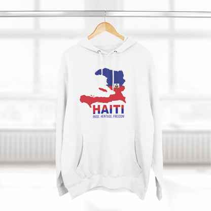 Three-Panel Fleece Hoodie HAITI Hoodie, Flag and map hoodie