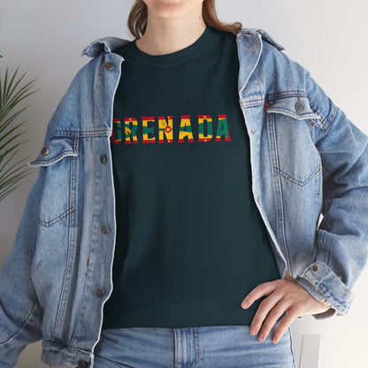 Grenada Text Flag Unisex Heavy Cotton Tee