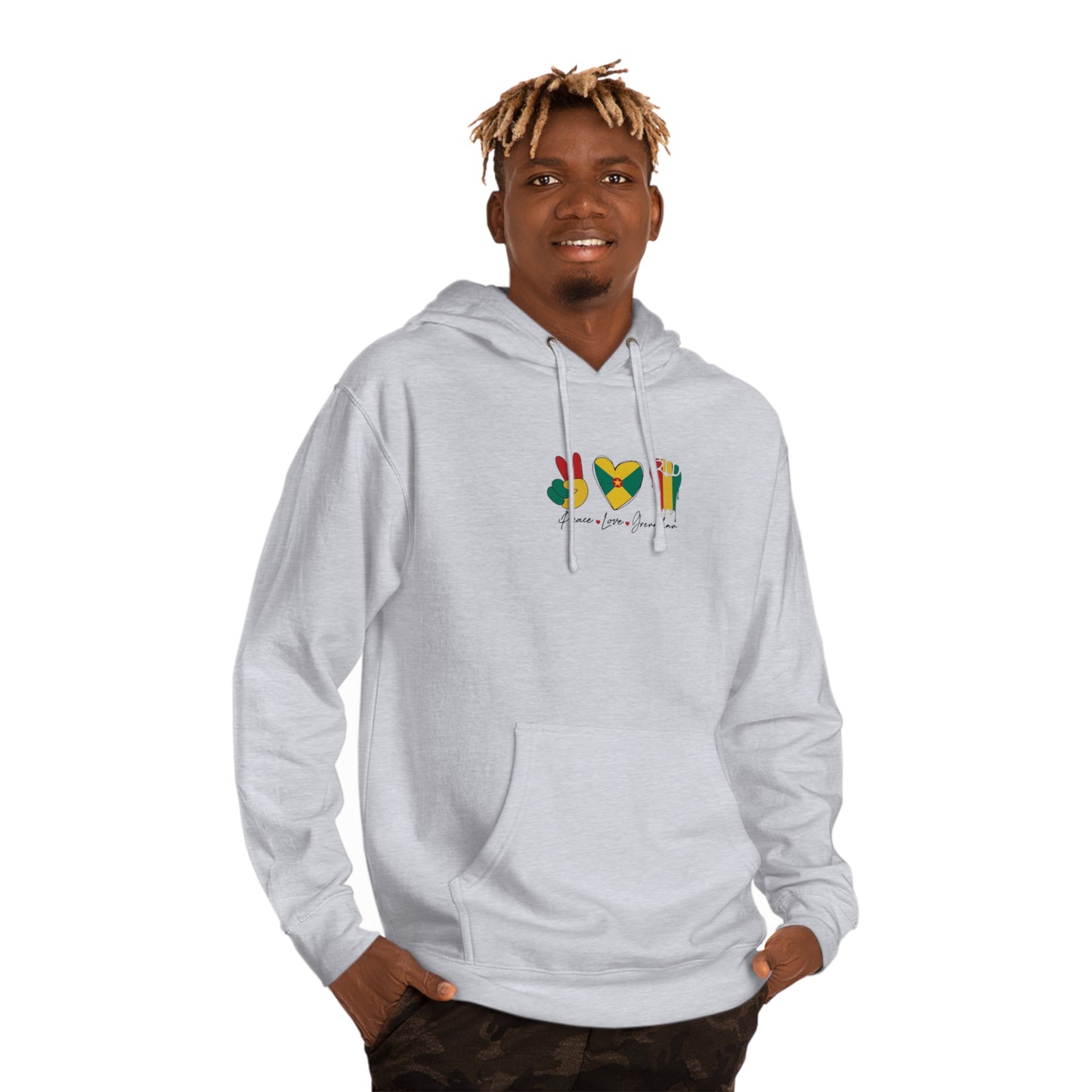 Peace love Grenadian Essential Unisex Hooded Sweatshirt