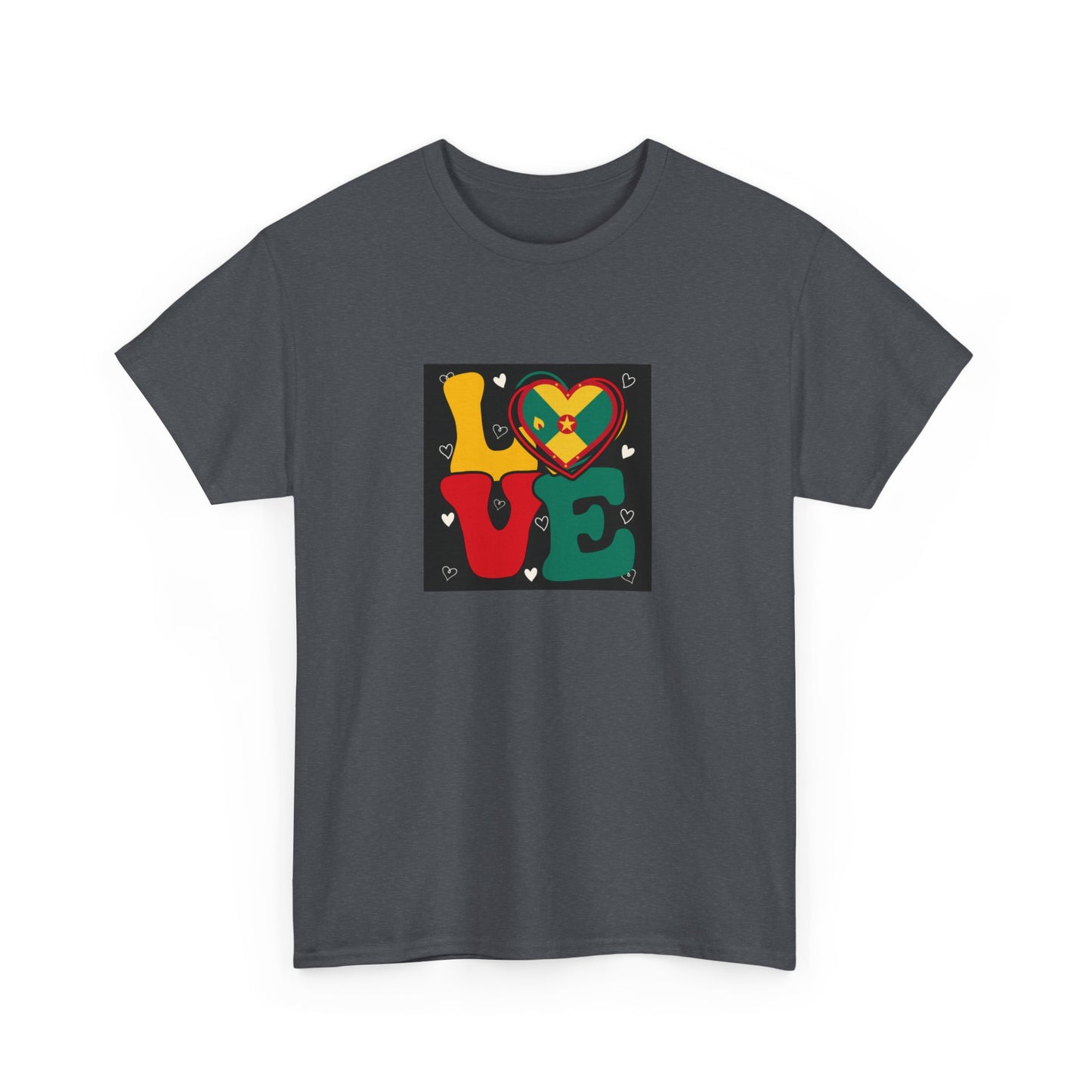 Love Grenada Heart Shaped Unisex Heavy Cotton Tee