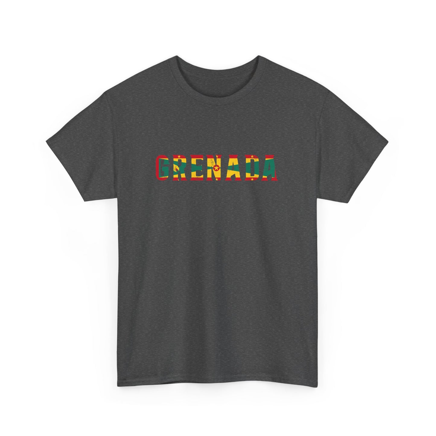 Grenada Text Flag Unisex Heavy Cotton Tee