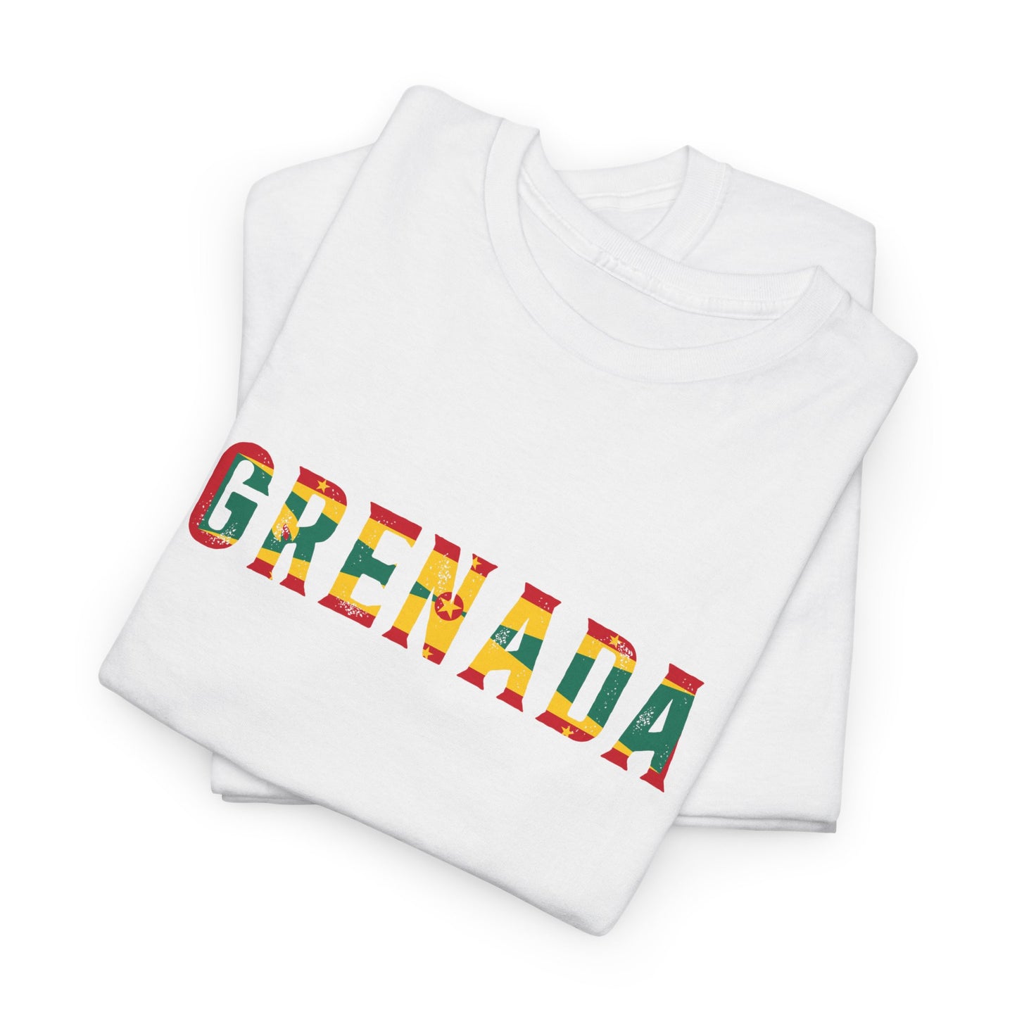 Grenada Text Flag Unisex Heavy Cotton Tee