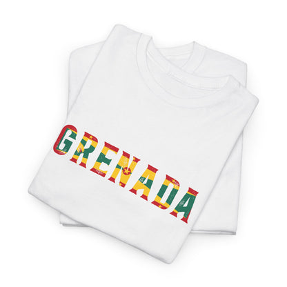 Grenada Text Flag Unisex Heavy Cotton Tee