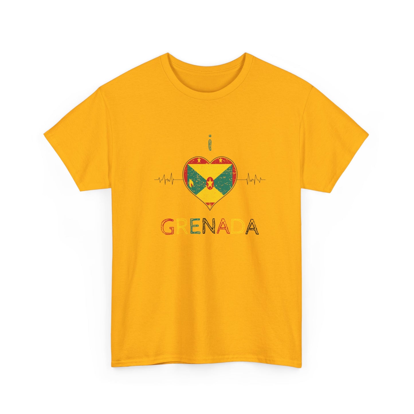 Ik hou van Grenada hartvormige vlag unisex zwaar katoenen T-shirt 