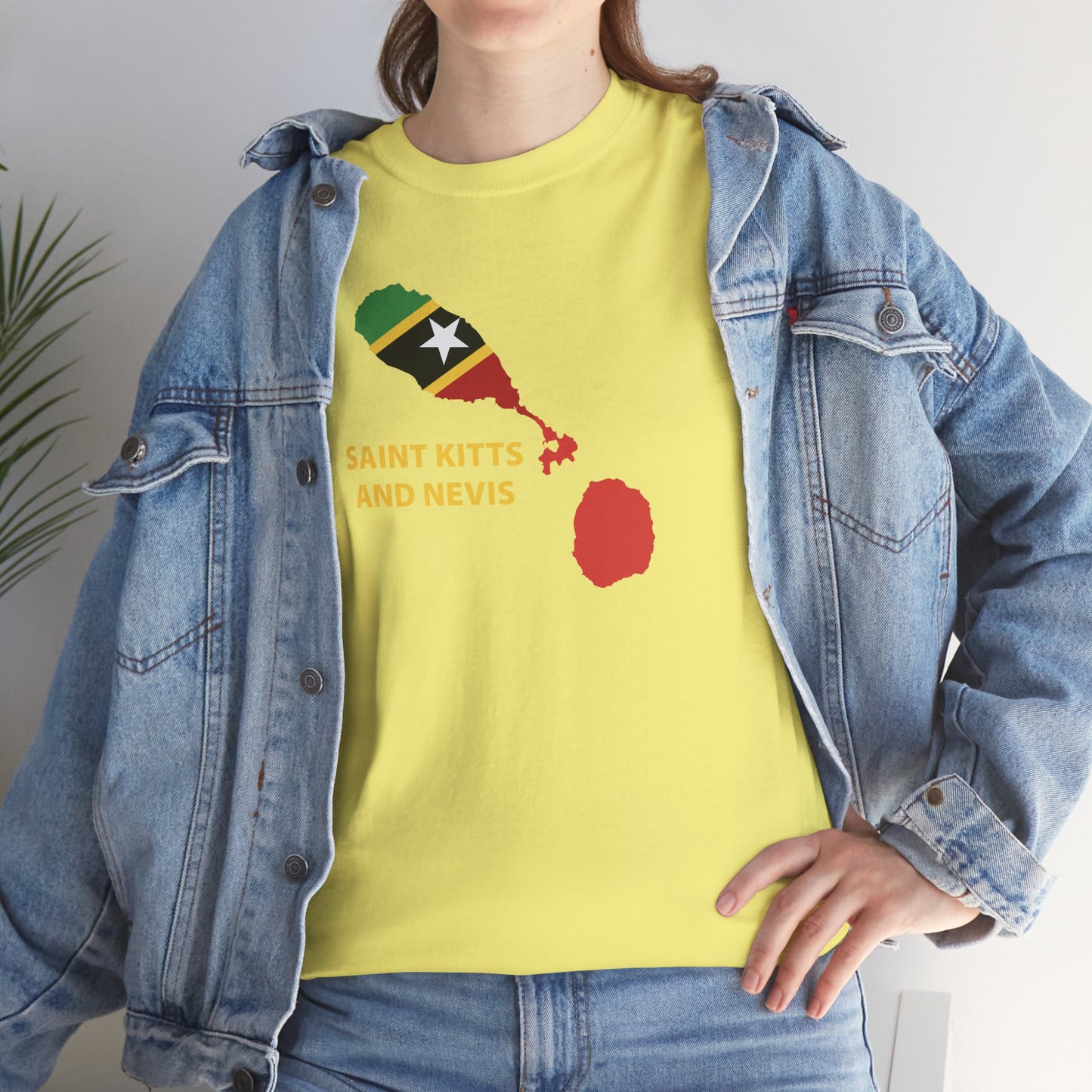 Unisex Heavy Saint Kitts and Nevis Cotton Tee