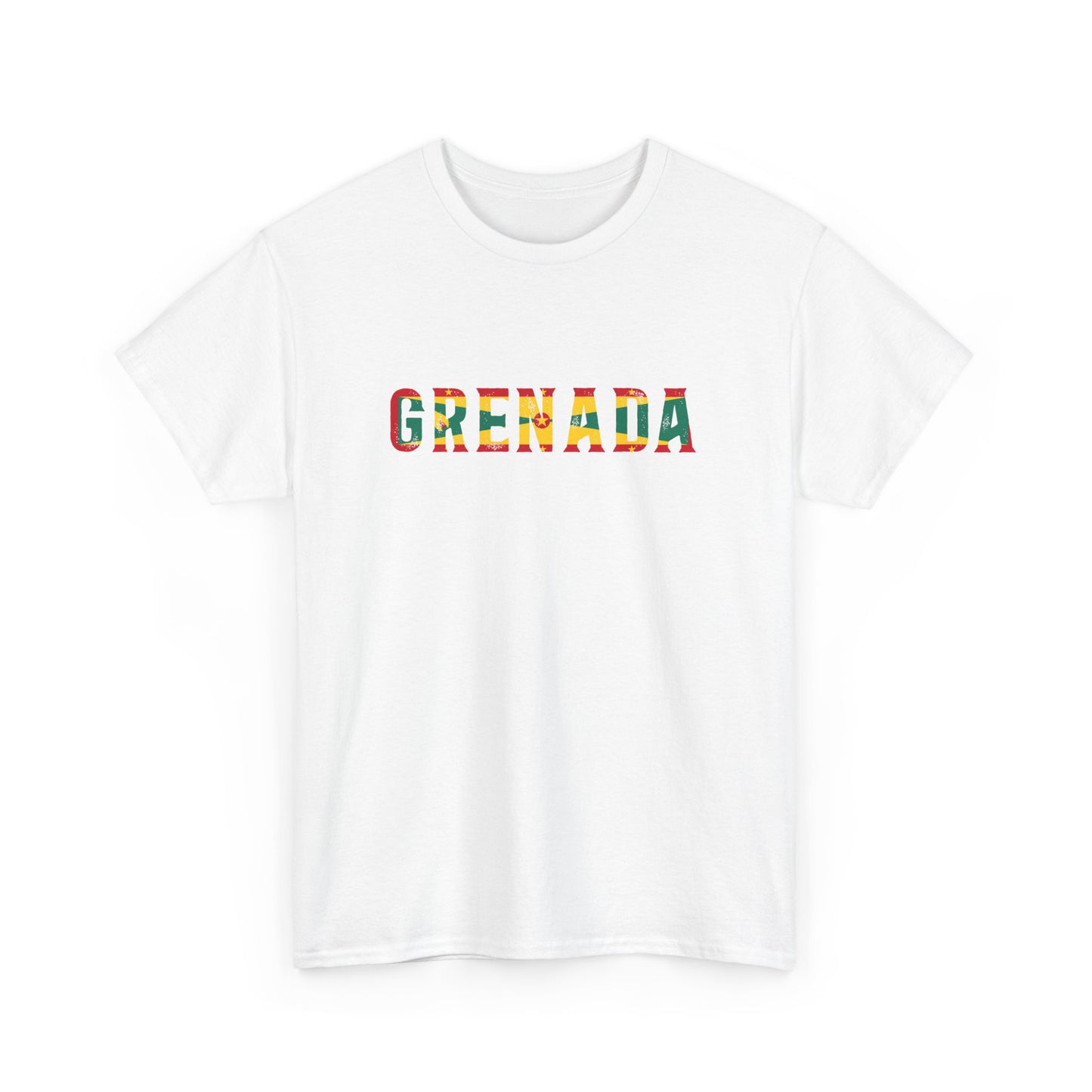 Grenada Text Flag Unisex Heavy Cotton Tee