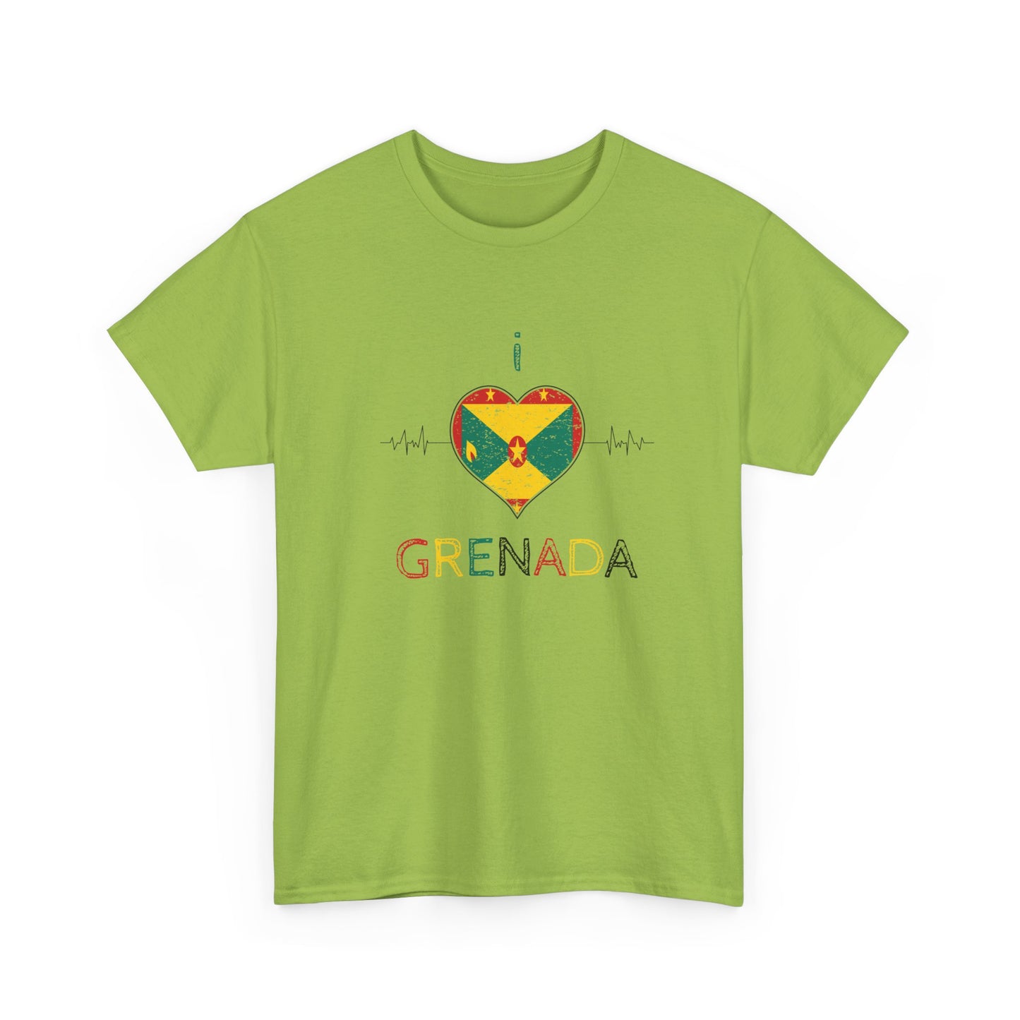 Ik hou van Grenada hartvormige vlag unisex zwaar katoenen T-shirt 