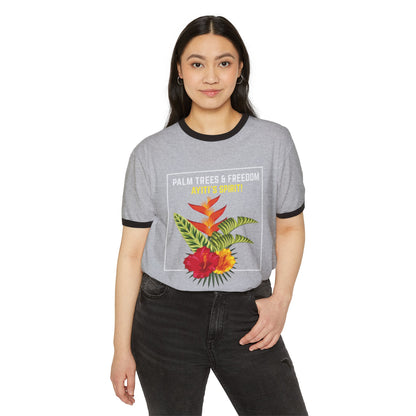 Unisex Haïtiaans bloemen T-shirt, Ayiti-spirit, geliefd Haïti, trots op de identiteit van het eiland