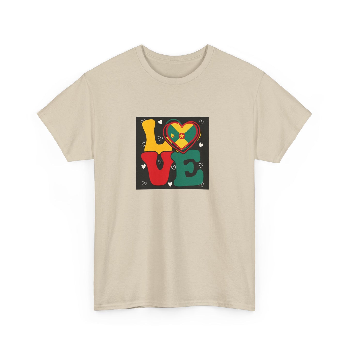 Love Grenada Heart Shaped Unisex Heavy Cotton Tee