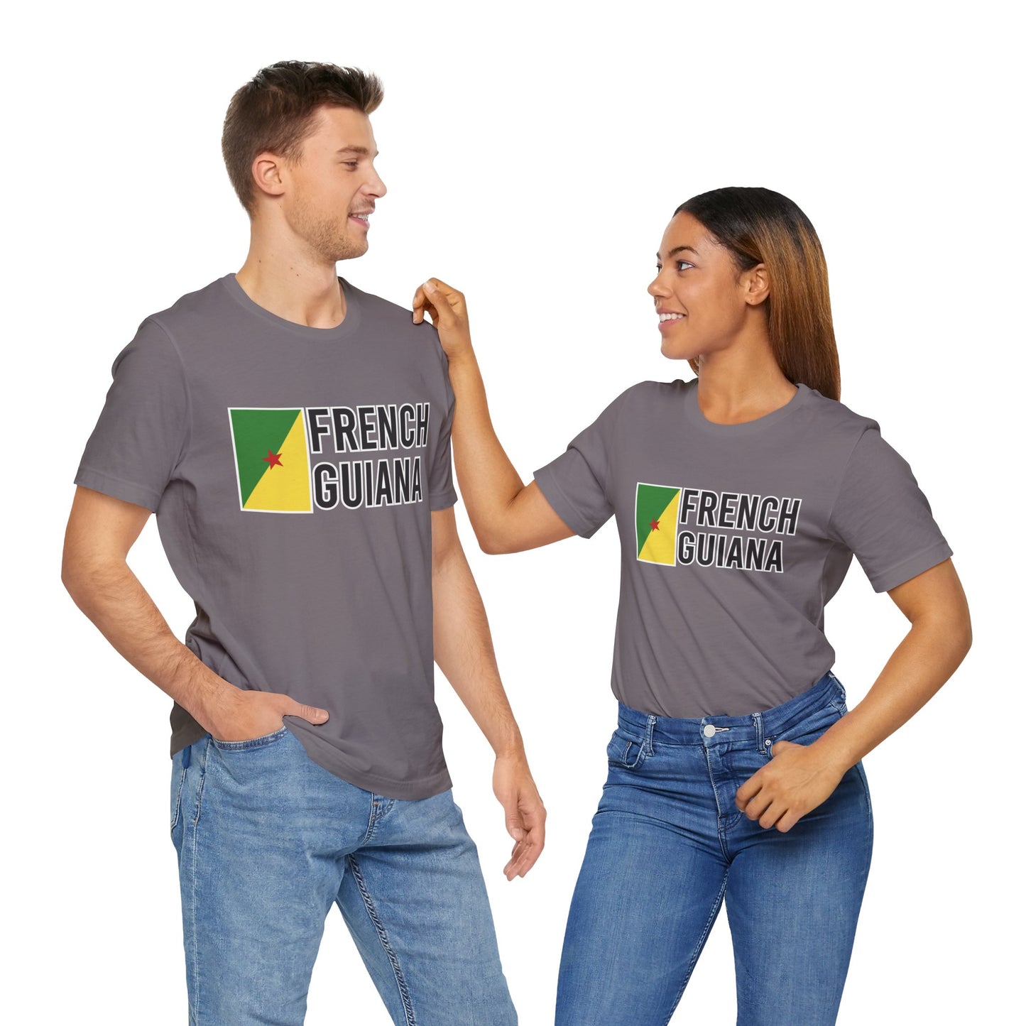 Unisex Jersey Frans-Guyana Korte Mouw T-shirt