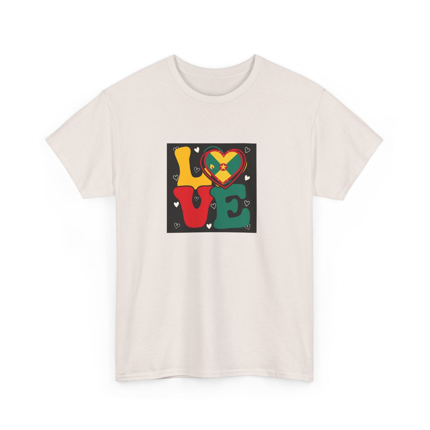 Love Grenada Heart Shaped Unisex Heavy Cotton Tee