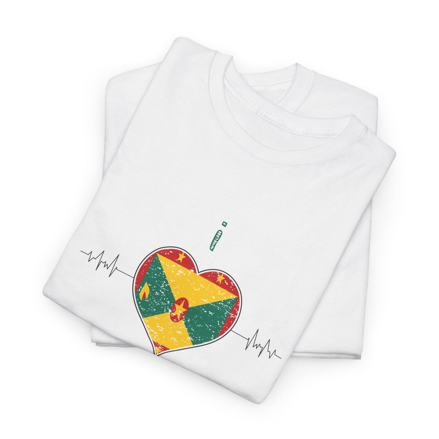 Ik hou van Grenada hartvormige vlag unisex zwaar katoenen T-shirt 