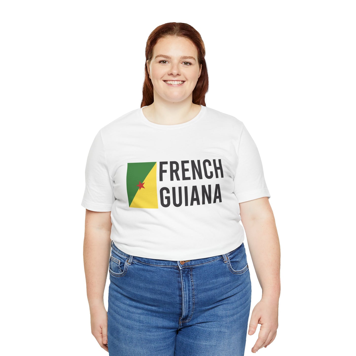 Unisex Jersey Frans-Guyana Korte Mouw T-shirt