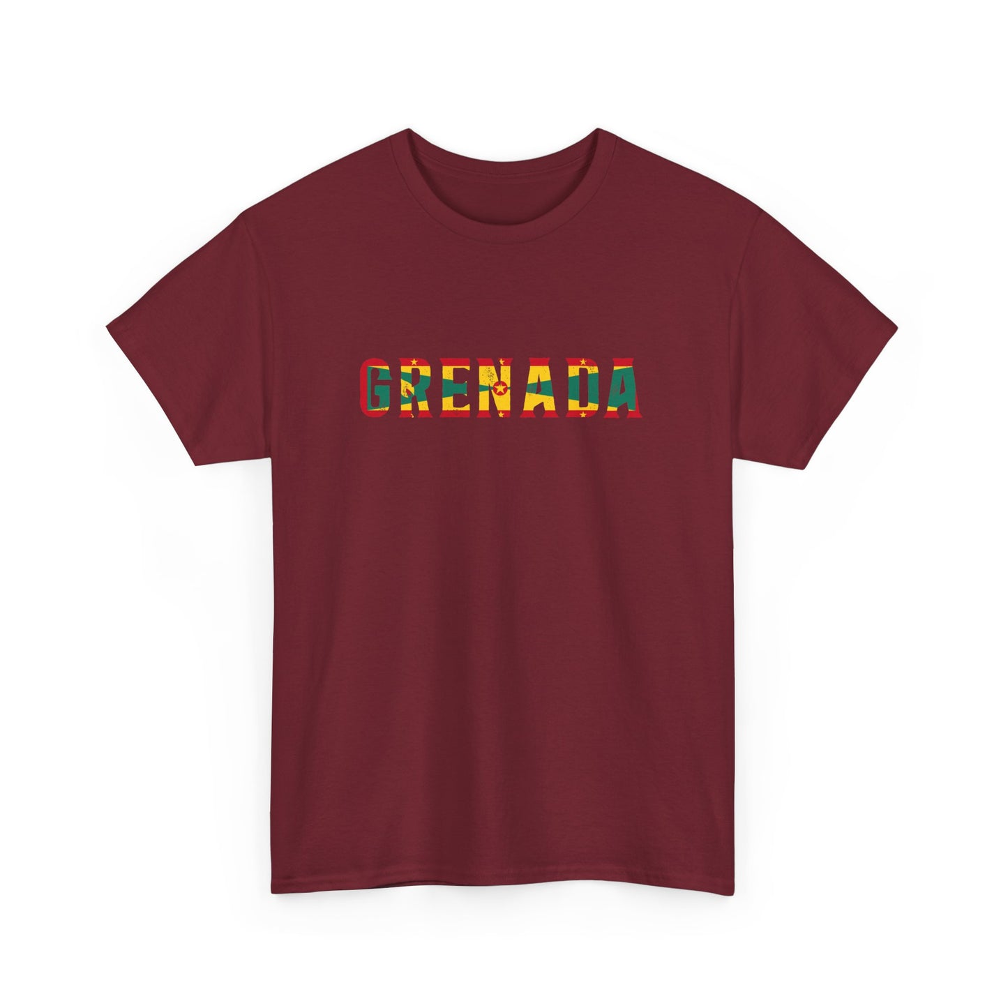 Grenada Text Flag Unisex Heavy Cotton Tee