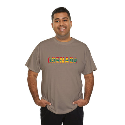 Grenada Text Flag Unisex Heavy Cotton Tee