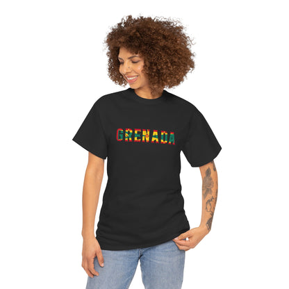 Grenada Text Flag Unisex Heavy Cotton Tee