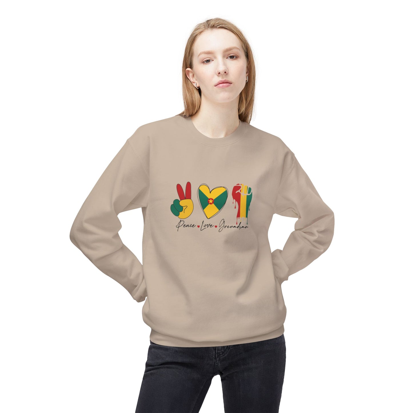 Peace love Grenadian Essential T-Shirt Softstyle Fleece Crewneck Sweatshirt