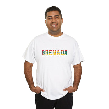 Grenada Text Flag Unisex Heavy Cotton Tee