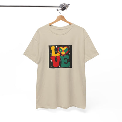 Love Grenada Heart Shaped Unisex Heavy Cotton Tee