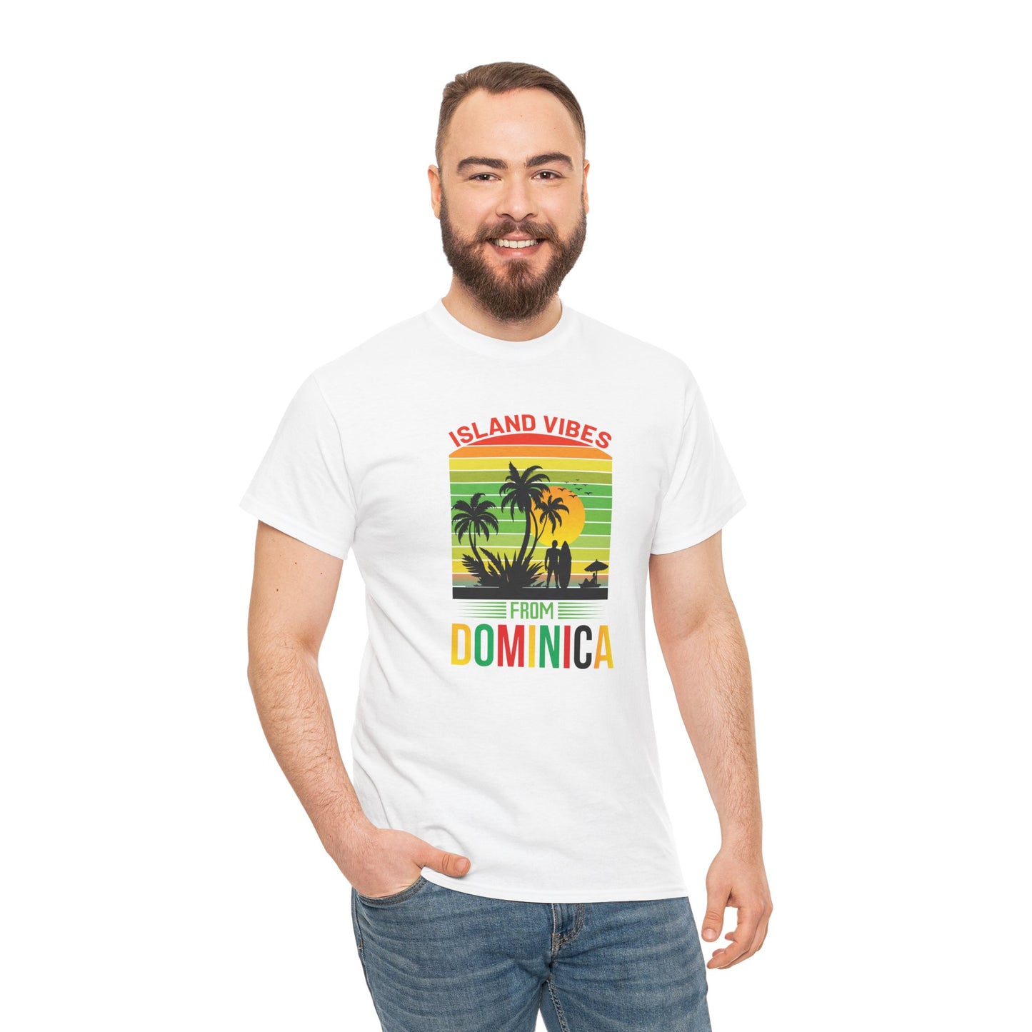 Unisex Zware Dominica Katoenen T-shirt