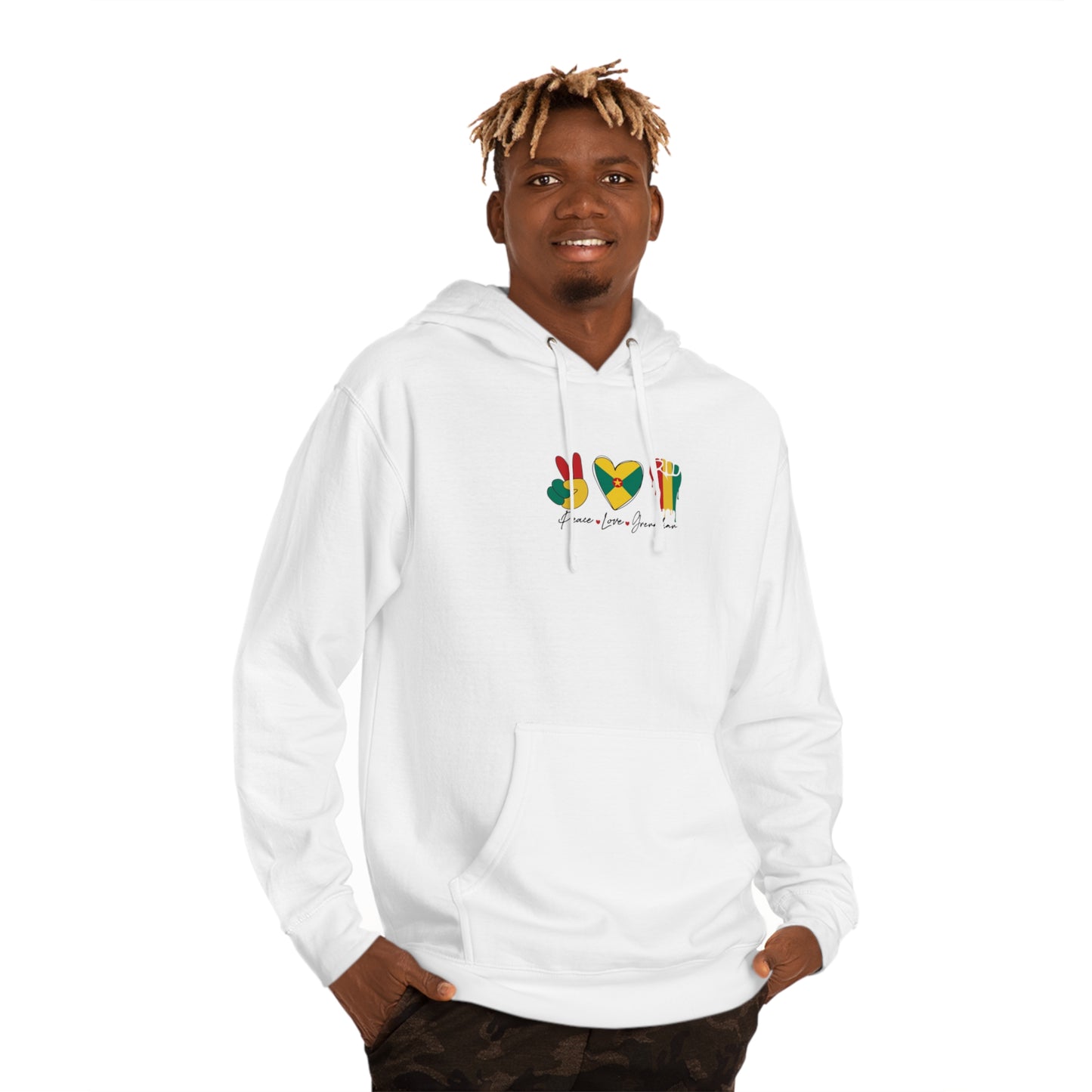 Peace love Grenadian Essential Unisex Hooded Sweatshirt