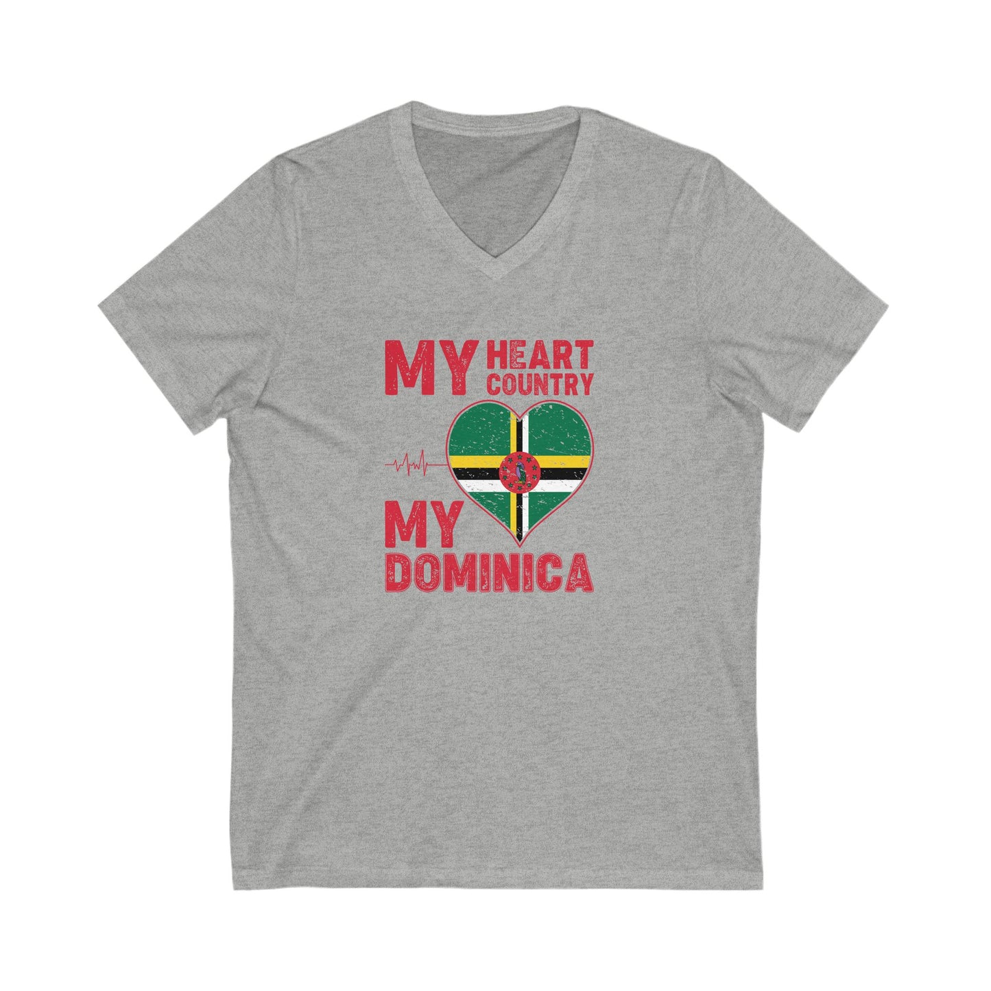 Heren &amp; Dames Dominica Korte Mouw V-hals T-shirt