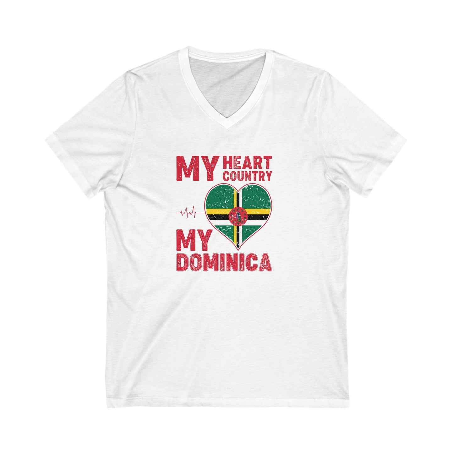 Heren &amp; Dames Dominica Korte Mouw V-hals T-shirt