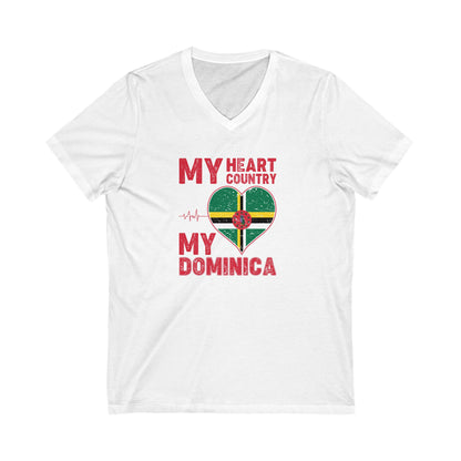 Heren &amp; Dames Dominica Korte Mouw V-hals T-shirt