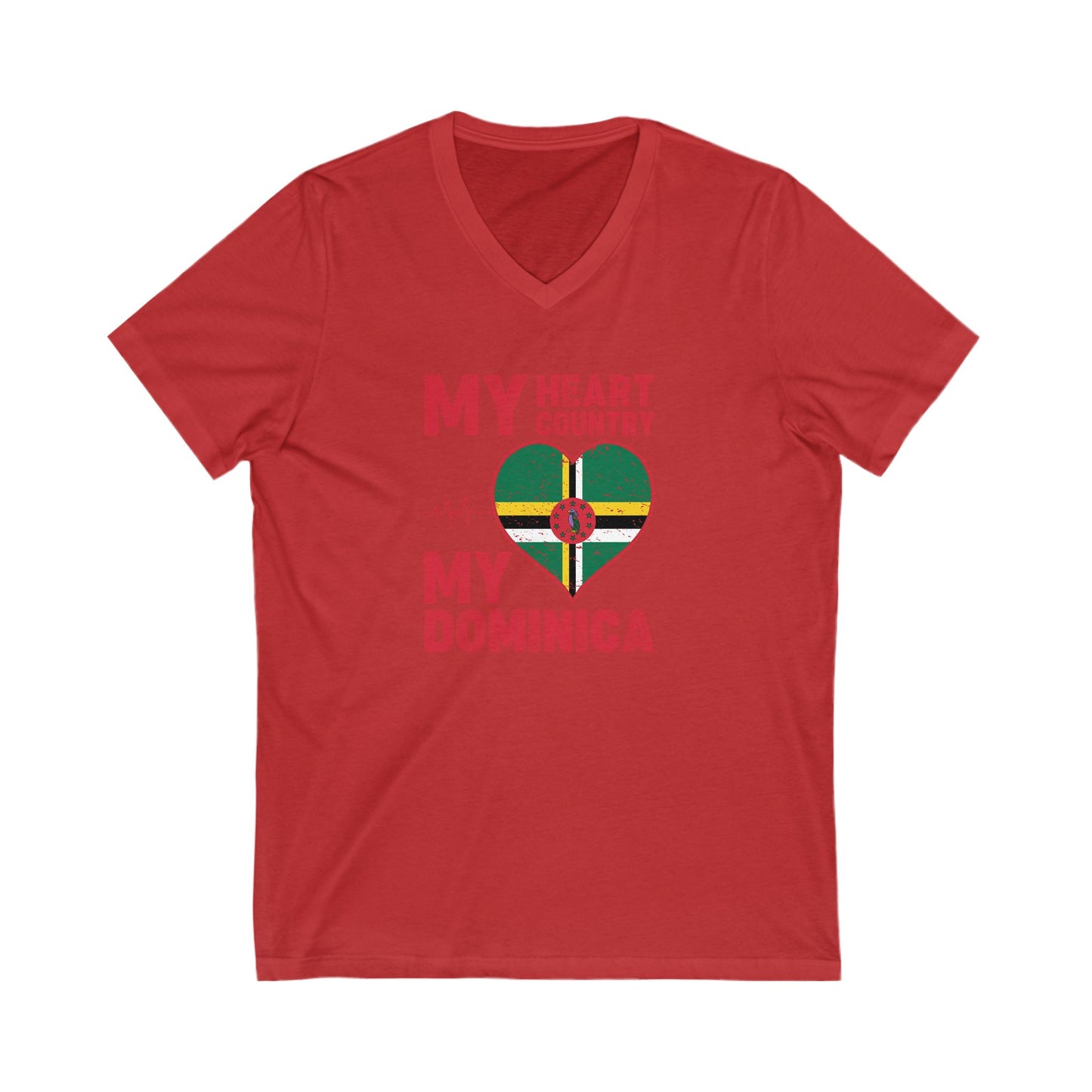 Heren &amp; Dames Dominica Korte Mouw V-hals T-shirt