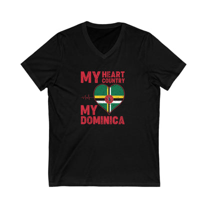 Heren &amp; Dames Dominica Korte Mouw V-hals T-shirt