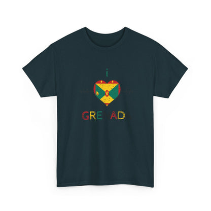 Ik hou van Grenada hartvormige vlag unisex zwaar katoenen T-shirt 