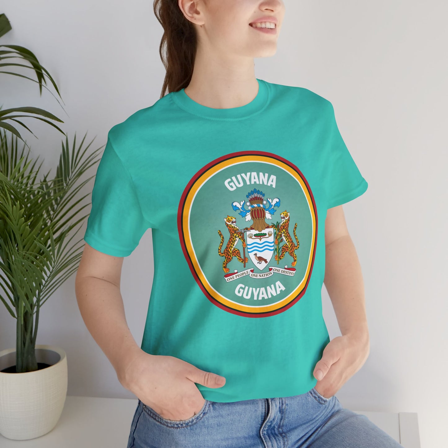 Unisex Jersey Guyana Korte Mouw T-shirt