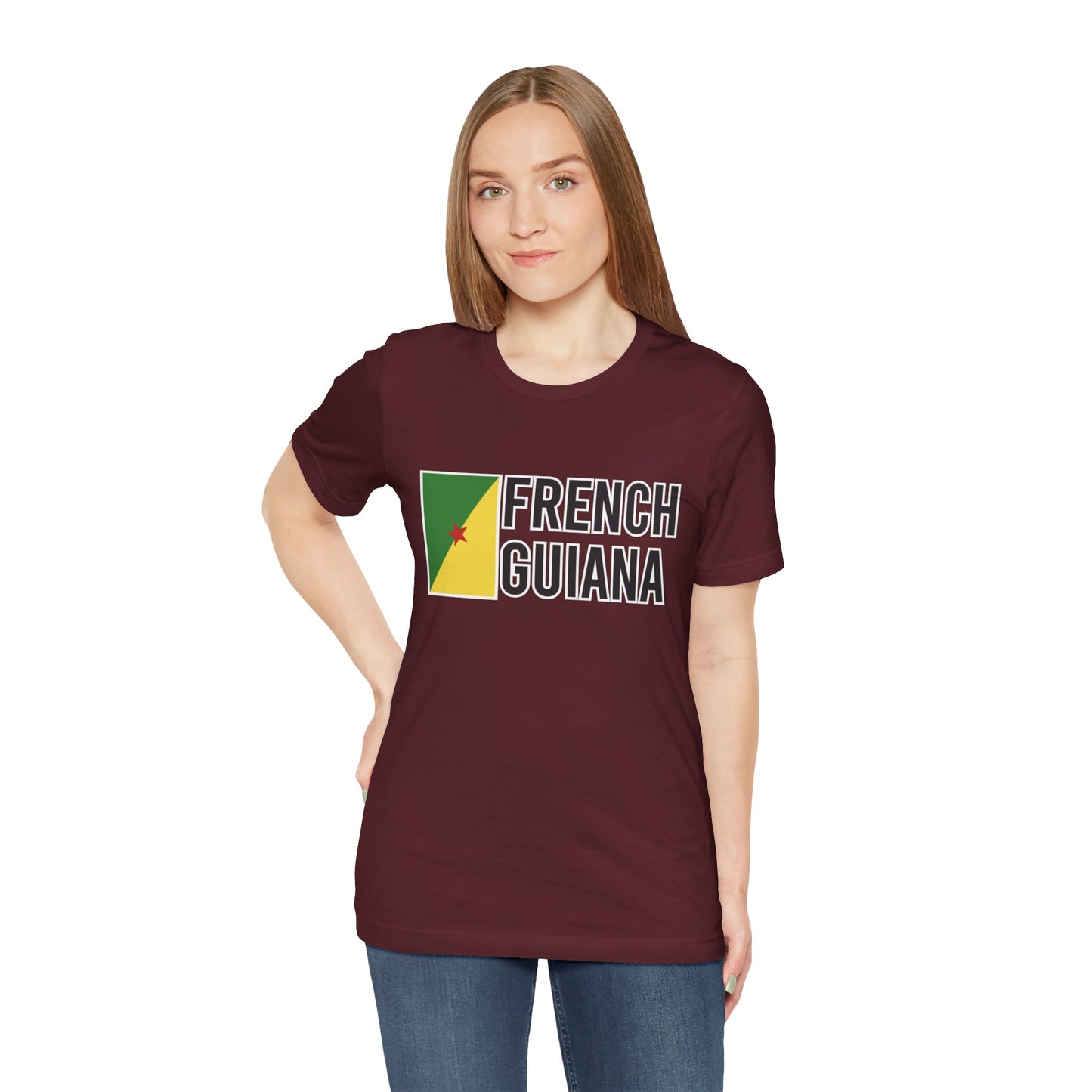 Unisex Jersey Frans-Guyana Korte Mouw T-shirt