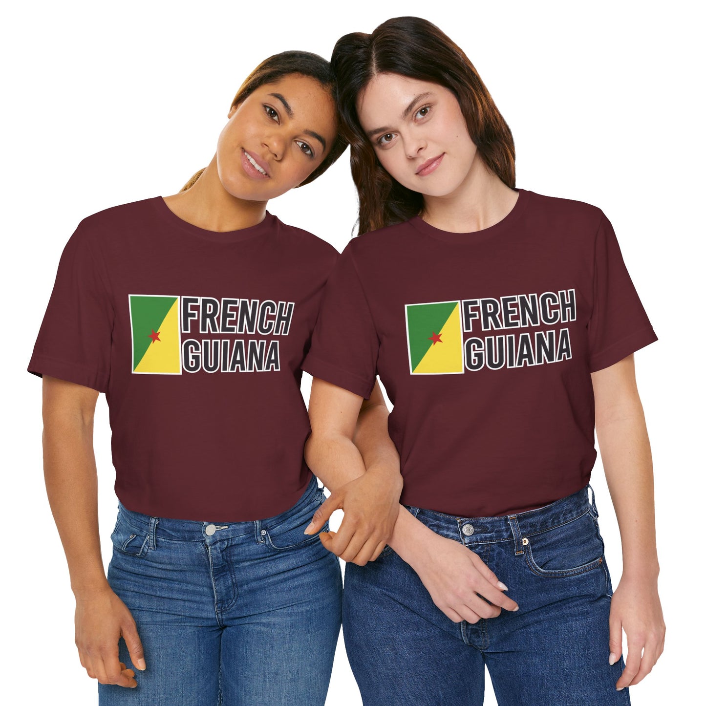 Unisex Jersey Frans-Guyana Korte Mouw T-shirt