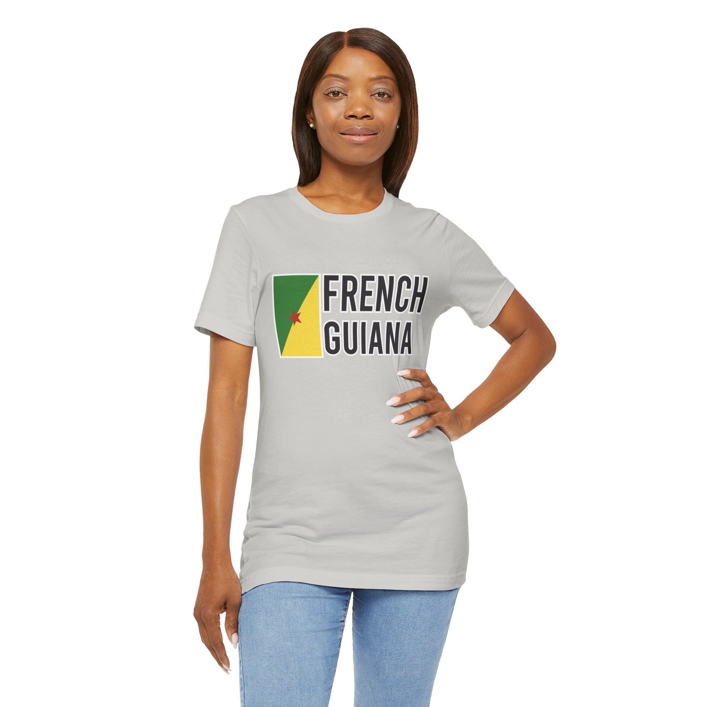 Unisex Jersey Frans-Guyana Korte Mouw T-shirt