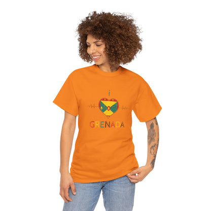 Ik hou van Grenada hartvormige vlag unisex zwaar katoenen T-shirt 