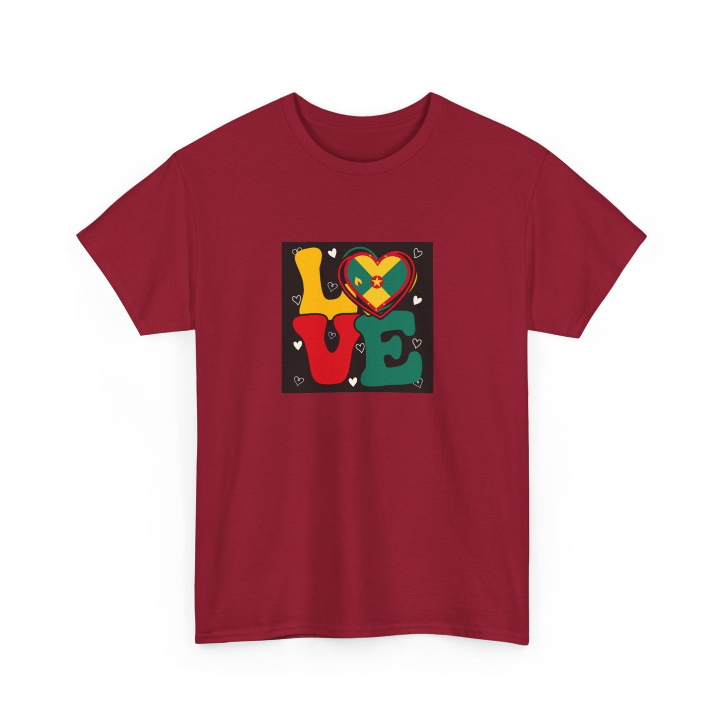 Love Grenada Heart Shaped Unisex Heavy Cotton Tee