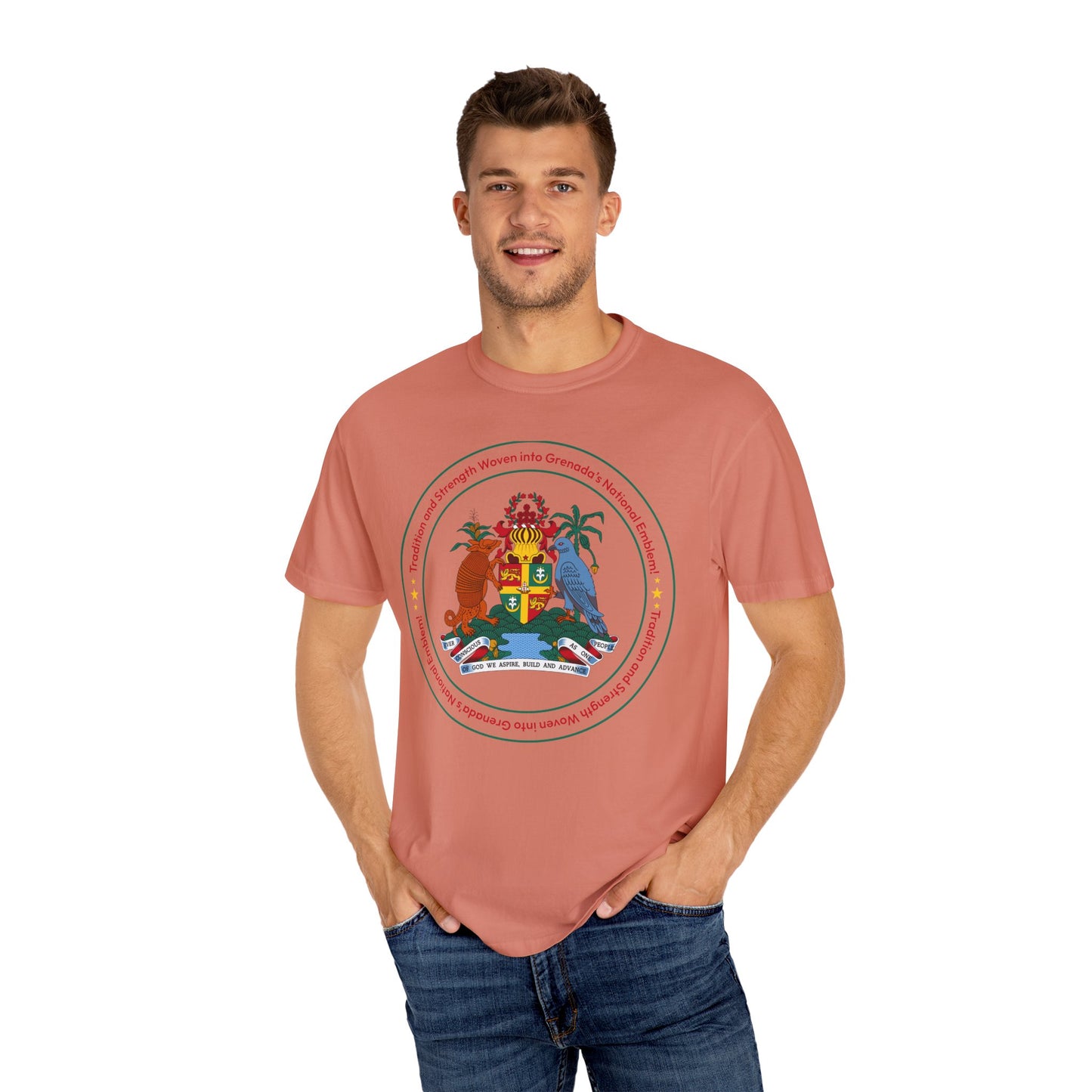 Unisex T-shirt met het nationale embleem van Grenada 