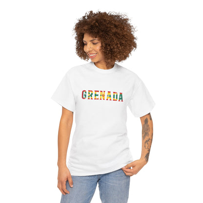 Grenada Text Flag Unisex Heavy Cotton Tee