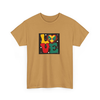 Love Grenada Heart Shaped Unisex Heavy Cotton Tee