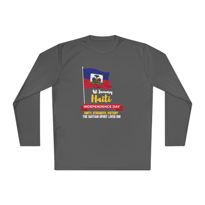 Haïti vlag onafhankelijkheidsdag shirt met lange mouwen 