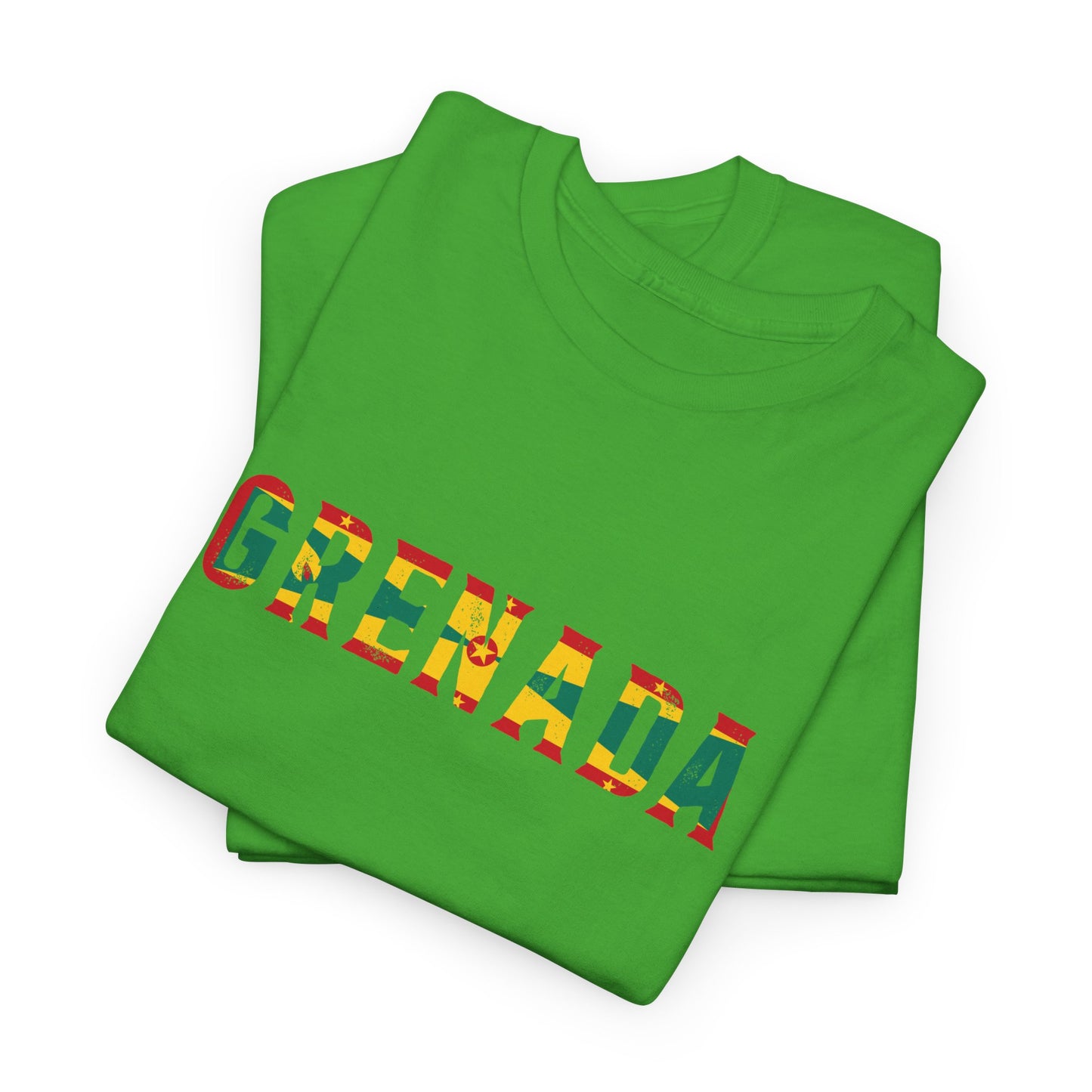 Grenada Text Flag Unisex Heavy Cotton Tee