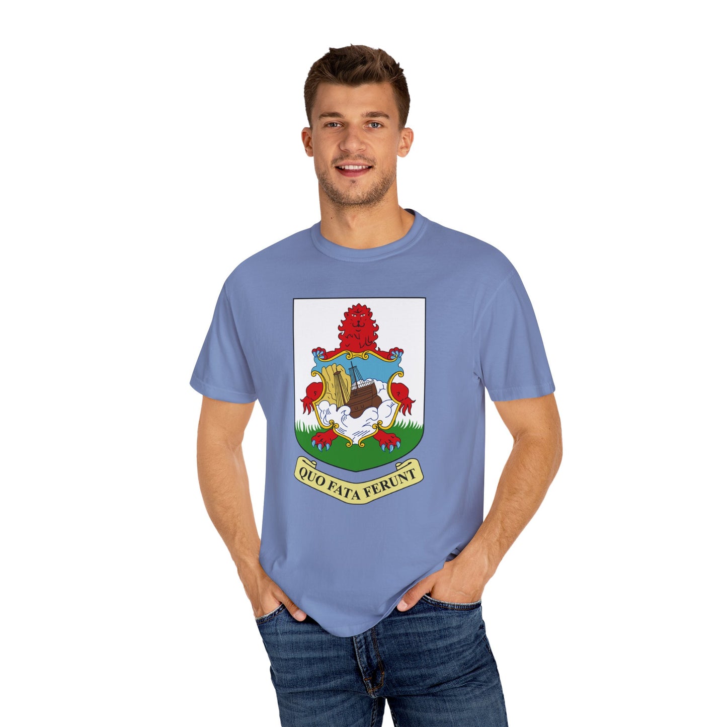 Unisex Bermuda T-shirt met geverfde kleding 