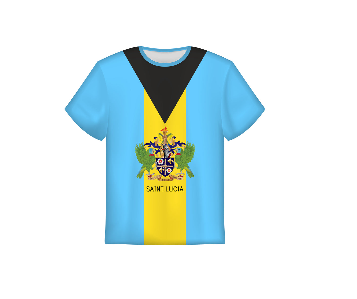 Colorful Saint Lucia Coat of Arms Shirt