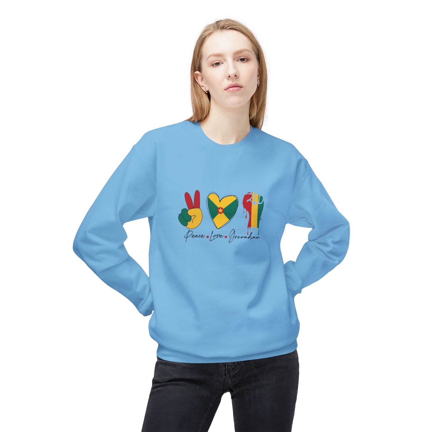 Peace love Grenadian Essential T-Shirt Softstyle Fleece Crewneck Sweatshirt